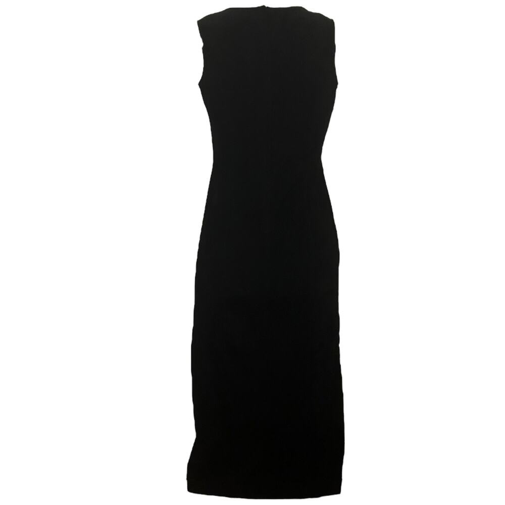 Vintage Black Velour Sleeveless Dress Size 10 - Picture 4 of 6